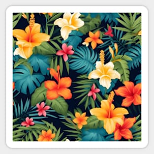 Tropical Flowers Pattern 1 Sticker